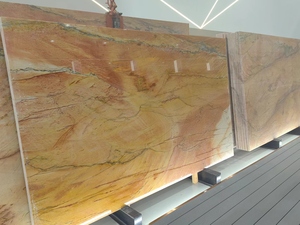 Sang trọng Vàng Vàng tĩnh mạch quartzit slab bàn đá cẩm thạch đánh bóng mới Colibri Rubi thạch anh gạch lát sàn - Product Image 2