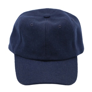 Casquette souple à 6 panneaux vierge, design personnalisé, en tissu Melton, mélange de laine, avec sangle en cuir et boucle métallique, non structurée, style Dad Hat - Product Image 1