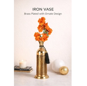 Modern Bottle Shape Metal Hammered Golden Flower <b>Vase</b> Tabletop Wedding Home Decor Handmade Eco-Friendly Customizable Size - Product Image 5