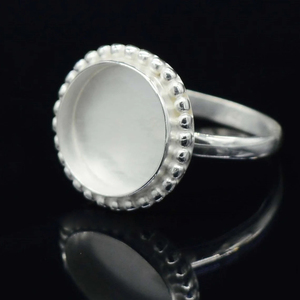 Indian Arrival Solid 925 Sterling Silver Round Cocktail <b>Ring</b> Collet Cup Bezel Setting Minimalist <b>Plain</b> Band Unisex Everyday Wear - Product Image 3