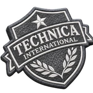 Parche Bordado Gris con Escudo, Estrella y Corona de Laurel de Technica International para Chaquetas, Bolsos, Uniformes y Ropa - Product Image 4