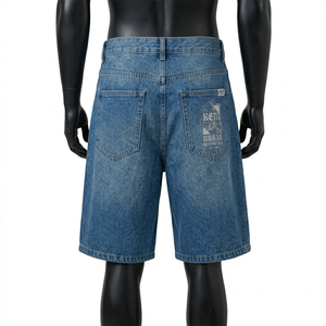 Pantalones Cortos Anchos de Mezclilla para Hombre, Estilo Urbano, Lavado Vintage, Verano, Estilo Americano, OEM ODM - Product Image 5