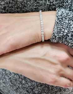 Pulsera de Diamantes Ovalados de 5.50CT Cultivados en Laboratorio, Oro Blanco de 18K, Chapado en Rodio, Certificado IGI, Joyería Fina de Lujo para Mujer, Alta Demanda - Product Image 4