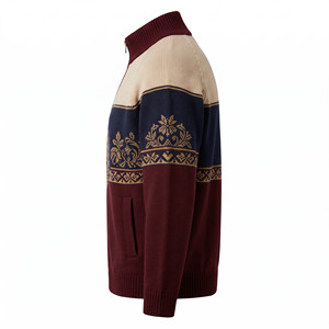 <b>Men's</b> <b>Full</b> <b>Zip</b> Thick Knit <b>Cardigan</b> Sweater with Pockets Knitwear Long Sleeve Custom Logo Wool Acrylic - Product Image 5