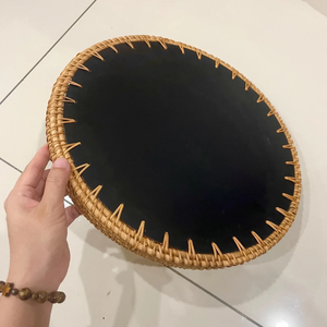 ถาดหวายทรงกลมสวยงาม ลายเปลือกหอยสีเขียวสดใส ลายใบโคลเวอร์นำโชค เหมาะสำหรับเสิร์ฟอาหารเช้า ขายส่ง - Product Image 2