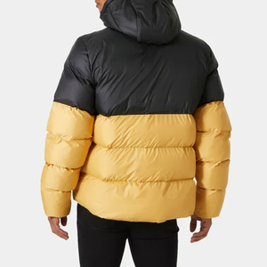<b>Men's</b> Hooded Puffer Jacket Color Blocking Down Filling Windproof Zipper Closure Casual Winter Style Regular Fit Polyester Shell - Product Image 2