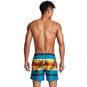 Men's Striped <b>Board</b> Shorts Quick Dry Drawstring Swim Trunks Mid Waist Casual Beach Wear Short Shorts 100% Polyester - Product Image 3
