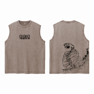 Custom Logo Men Washed Slim Fit Vest <b>Hip</b> Hop Streetwear Digital Printing Cotton Loose Vintage Tops Unisex Tshirt Quick Dry - Product Image 1