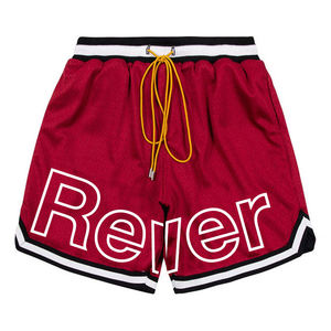 Shorts de basketball vintage noirs en maille respirante grande taille pour hommes, coupe ample, séchage rapide, avec cordon de serrage et logo imprimé - Product Image 6