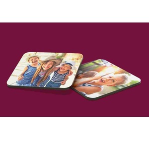 Sous-verres carrés en liège écologiques |   Sous-verres personnalisés avec impression photo haute définition |   Décoration de bureau durable et imperméable - Product Image 1