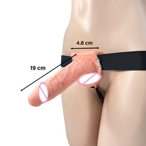 Vibromasseur rechargeable en silicone, 7 pouces, à forte vibration, avec sangle creuse, pour hommes et femmes. - Product Image 3