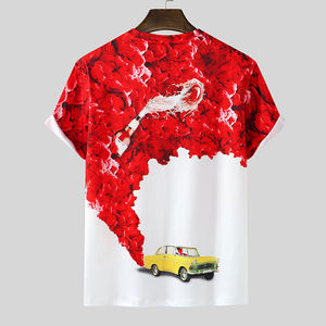 Camiseta de poliéster 100% sublimable, elegante, para hombre, de corte holgado, estampada, moderna, sostenible, recién llegada. - Product Image 2
