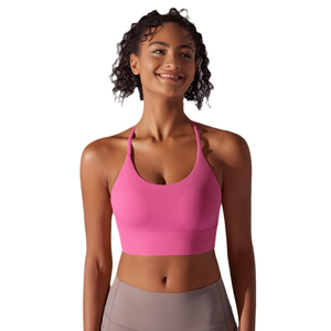 Custom <b>Women</b> Fashion Gym Exercise Fitness Yoga Crop Tops Sexy Seamless Bra Strappy <b>Back</b> Padded Plus Size Sport Bra - Product Image 5