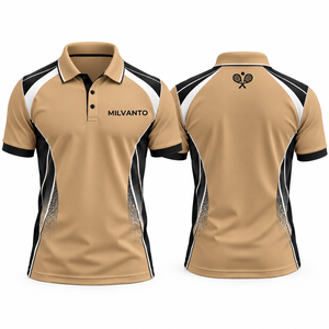 Chemise polo personnalisée Camel pour le pickle-ball et le paddle pour hommes |   Vêtements de sport respirants à séchage rapide pour sports de raquette, uniforme de performance - Product Image 1