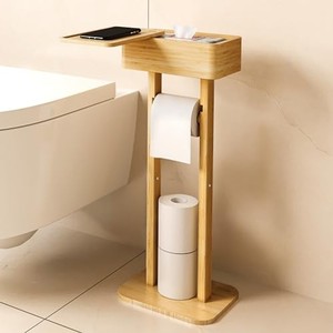 Distributeur de papier toilette vertical en bambou traditionnel chinois Aqdus Saleem - Écologique, fait main et durable - Product Image 2