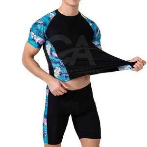 Light <b>Weight</b> Comfortable Swim Wear Men Body Suit Short Sleeve Low Price Men Custom <b>Swimming</b> Body Suit - Product Image 5