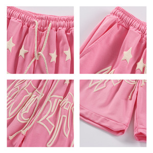 Shorts pour hommes en coton éponge 100% personnalisés, avec cordon de serrage, style streetwear, respirants, tricotés, 120g, fabricant OEM ODM - Product Image 4