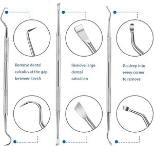 Raspador Dental Profesional de Doble Punta, Removedor de Cálculos Dentales, Raspador de Sarro, Instrumento de Limpieza Dental con Certificación ISO - Product Image 2