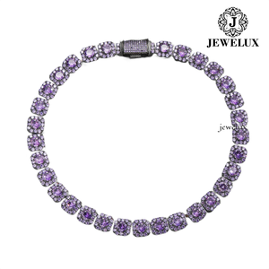Indian Supplier <b>Statement</b> <b>Necklace</b> 925 Silver Black Rhodium Moissanite Cushion Cut Geometric Bead Chain Unisex Luxury Party - Product Image 3