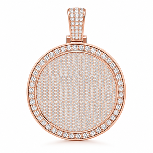 Men's Hip Hop Jewelry Custom Iced Round Medallion Pendant Necklace 925 Silver Gold Plated Moissanite Diamond <b>Prom</b> Party Occasion - Product Image 6