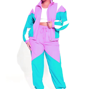 Womens Windbreaker <b>Set</b> Winter Sports Wear Solid Pattern Outdoor Activewear Windbreaker <b>Set</b> <b>Waterproof</b> Womens Windbreaker <b>Set</b> - Product Image 1