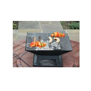 Moderno Caminetto da Giardino Quadrato Portatile con Griglia BBQ e Stufa a Legna per Barbecue Compatti - Product Image 3