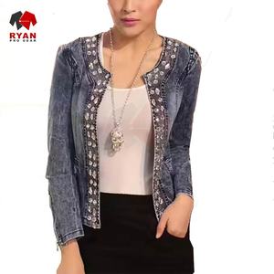 Ryan Pro Gear <b>Customized</b> <b>Denim</b> <b>Jacket</b> For Women Breathable and Comfortable Fabric with <b>Customized</b> Logo OEM Design - Product Image 3