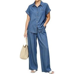 Gilet sans manches en jean vintage pour femme, col uni, coupe décontractée, longueur cheville, tissé délavé, style décontracté - Product Image 1