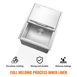 Glacière Commerciale en Acier Inoxydable de 40,9 qt (24"L x 18"W x 13"H) avec Couvercle Coulissant pour Cuisine Extérieure - Product Image 4