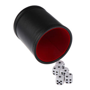 Manufacturing Custom Leather <b>Dice</b> Cup <b>Set</b> Shaker With Lid Leather Green <b>Dice</b> Cup - Product Image 2