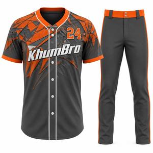 Ensemble uniforme de baseball personnalisé blanc et rouge flamme, maillot et pantalon imprimés par sublimation, kit d'équipe personnalisé, vente en gros - Product Image 3