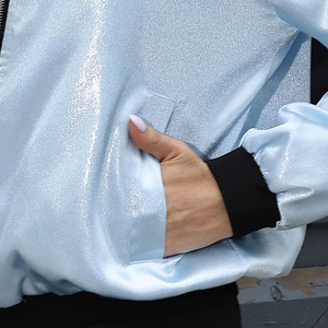 Chaqueta Bomber Acolchada Tejida para Mujer, Suave, Cálida, Ligera, Resistente al Viento, Transpirable, con Cierre Frontal y Dobladillo Acanalado para Uso Diario al Aire Libre - Product Image 3