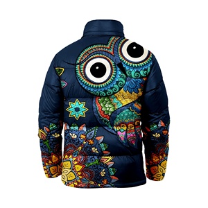 Custom Unisex <b>Plus</b> <b>Size</b> Hooded Winter Puffer <b>Jacket</b> Sublimation Printed Cotton Padded Zip-Up Wholesale - Product Image 5