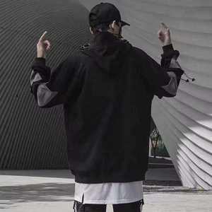 เสื้อฮู้ดดี้ผู้ชายสไตล์สตรีทแวร์ไซเบอร์พังก์เทคแวร์แบบขายส่ง พร้อมกระเป๋าหลายช่องและหน้ากาก - Product Image 3
