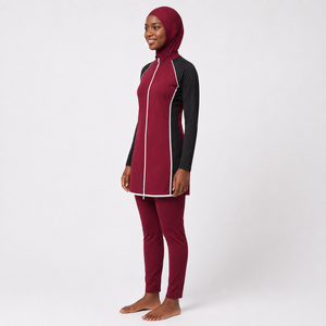 Ensemble burkini élégant pour femmes offrant une couverture complète, un tissu doux et une coupe flexible pour la natation en piscine, les voyages et les tenues de resort. - Product Image 2
