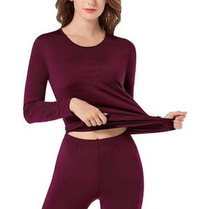 Conjuntos de Ropa Interior Térmica de Poliéster Tejido para Mujer, 2 Piezas, Invierno, Sin Costuras, Elástica, Cálida y Transpirable - Product Image 5