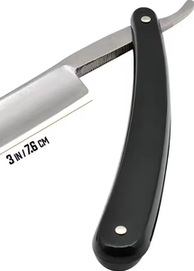 Wholesale Professional Vintage Stainless Steel Beard Cutting Shaving Razor Custom Barber Single Edge Throat Razor Wood Handle - Product Image 3