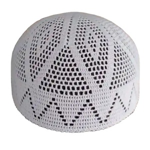 Chapeau/casquette de prière pour hommes orienté vers l'exportation Tupi Topi en noir blanc gris pour toutes les saisons du Bangladesh - Product Image 1