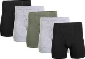 Calzoncillos bóxer para hombre, paquete de 3, color liso, tiro medio, sin costuras, de algodón y elastano tejido - Product Image 2