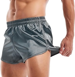 Breathable Nightwear Sleeping Silk Satin <b>Shorts</b> Elastic Waist <b>Red</b> Color Casual Summer Workout Gym Outerwear Silk <b>Shorts</b> For <b>Mens</b> - Product Image 6
