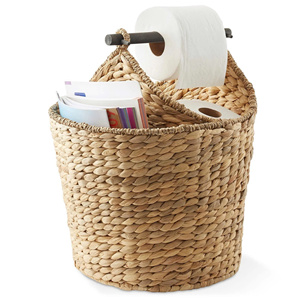 Toilet <b>Paper</b> Magazine Storage Basket With Roll Holder Handmade Storage Basket Wholesale Eco-friendly - Product Image 1