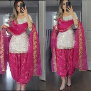 Nouveau haut de soirée de créateur, Patiyala Salwar et Dupatta UC1151 - Product Image 3