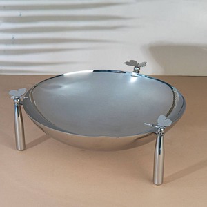 Bandeja Decorativa Redonda Moderna de Metal con Patrón Abstracto, Artesanía Tradicional de Metal para el Ramadán, Decoración para el Hogar - Product Image 2