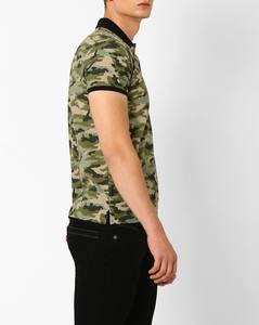 เสื้อโปโลลายพรางผู้ชายทรงโอเวอร์ไซส์ กระเป๋าปะติด ผ้าถักกันยับ พิมพ์ลาย จากโรงงานโดยตรง - Product Image 3