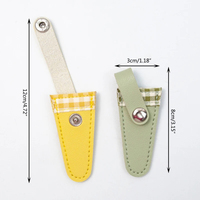 Étui de protection pour ciseaux à broder en cuir PU coloré, petit étui de protection vintage pour ciseaux pointus et tranchants