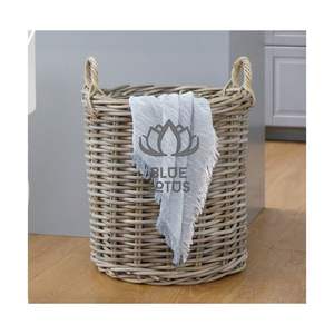 HOT SELLING 2026 Rattan <b>Basket</b> For Throw Blanket And Pillow Decor Pure 100% Handmade Clean Safe Aesthetic Nautical Decor Pk - Product Image 1