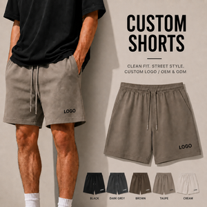Custom Men's Casual Shorts Canvas Fabric Elastic Waist Anti-static Easy Streetwear Style Pockets Private Label Brand Apparel - Product Image 2