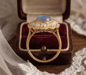 Luxury 925 <b>Silver</b> <b>Emerald</b> and Moissanite Victorian Style Green Gemstone Fine Moissanite Jewelry Engagement <b>Ring</b> - Product Image 3