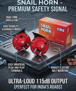 Bocina de Caracol de Doble Tono de 12 V para Automóvil y Motocicleta |   Juego de Bocinas Eléctricas de 115dB con Sonido Alto y Bajo, Reemplazo OEM - Product Image 2