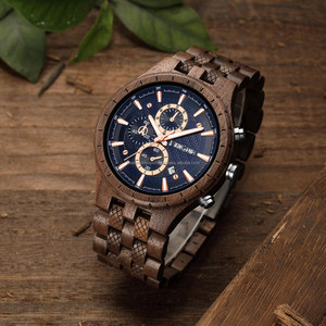 Montre mécanique squelette avec logo personnalisé pour hommes et femmes, pointeur automatique de Hangzhou résistant à l'eau en bois d'ébène noir pour couples FWE - Product Image 1